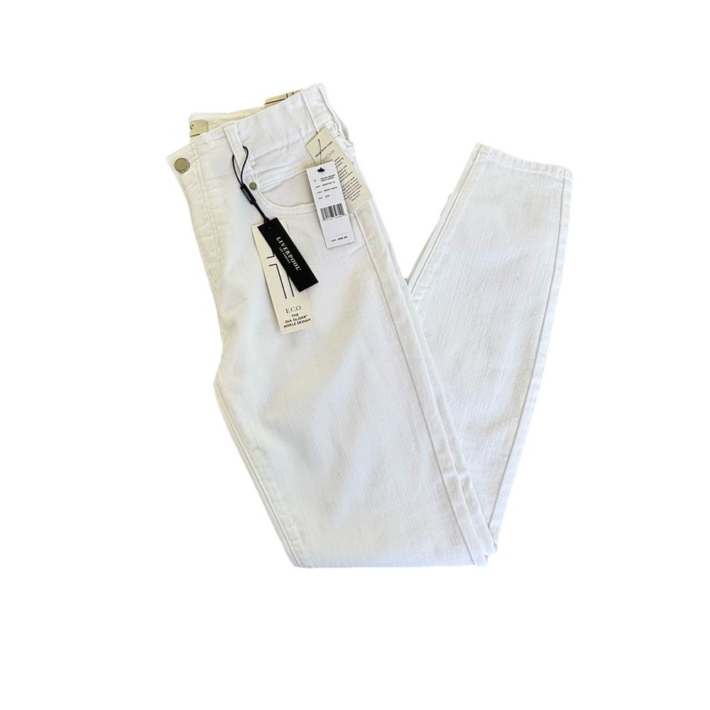 Liverpool Los Angeles Gia Glider Ankle Skinny Jeans Women's Size 2 White New NWT - Picture 2 of 12